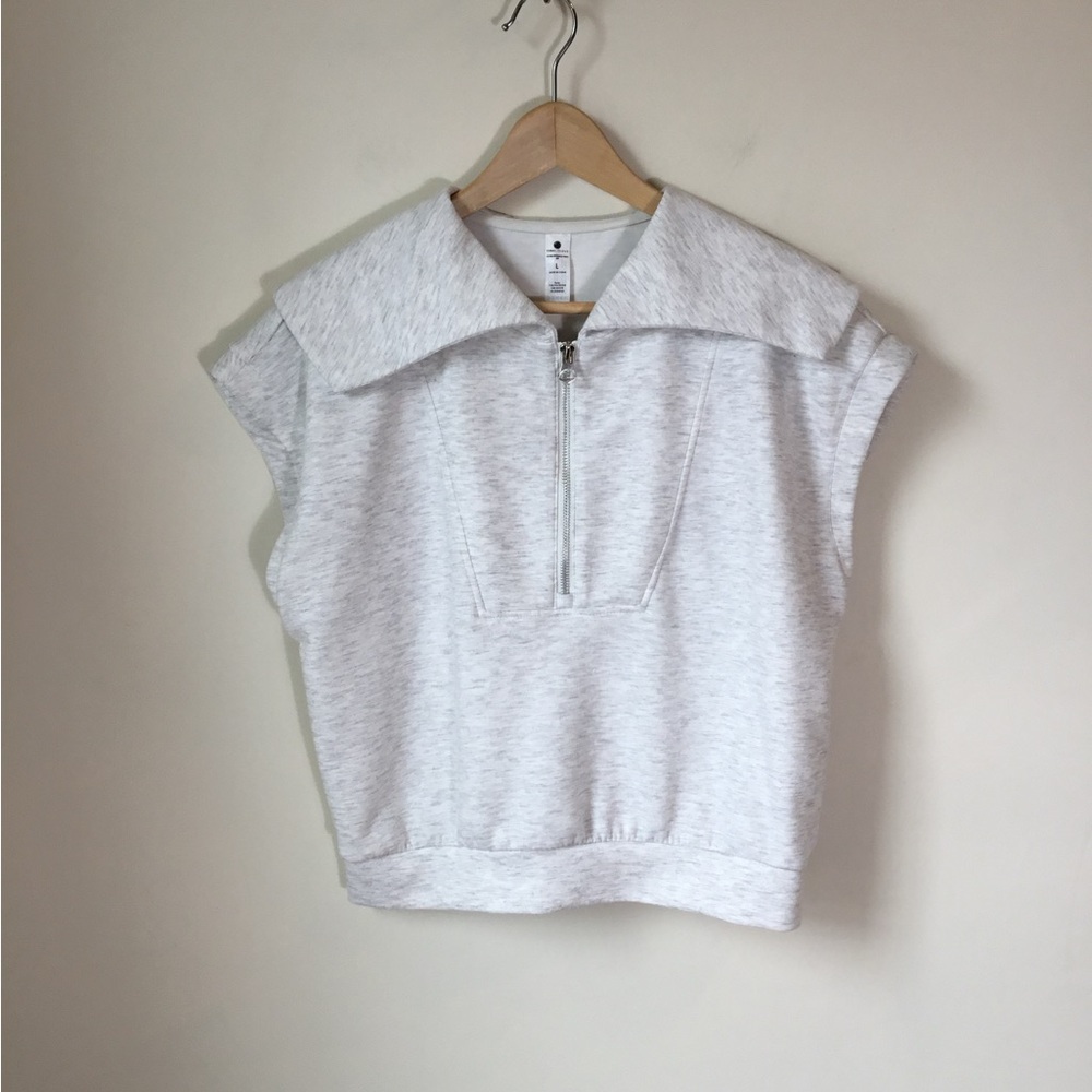 Yogalicious Scuba‎ Monaco Half Zip Sleeveless oversized collar top